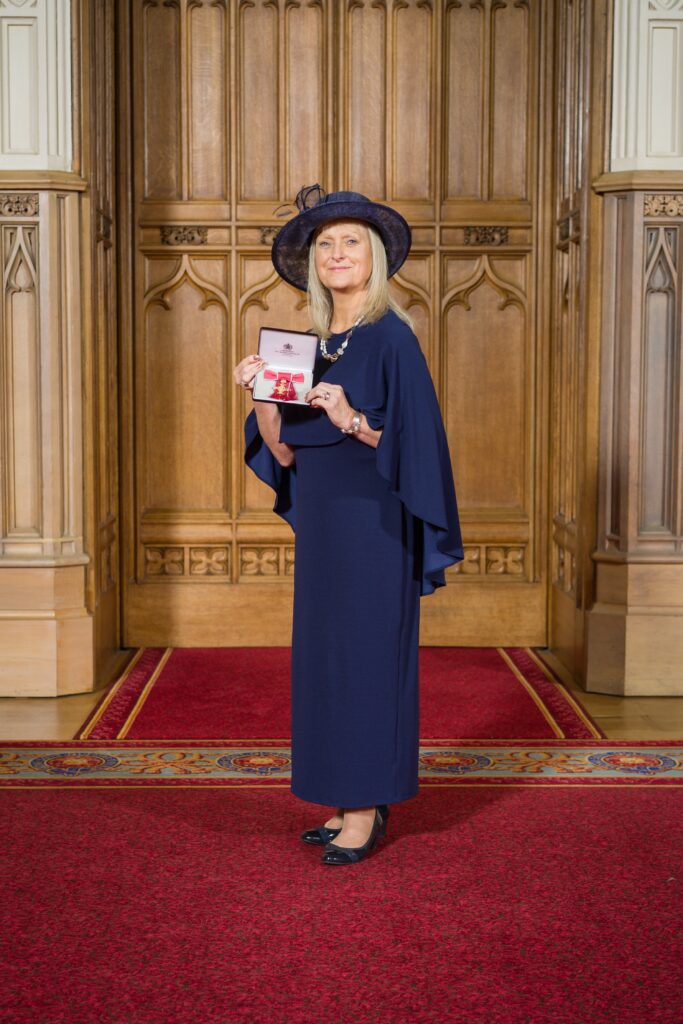 Jane and her OBE at Windsor Castle